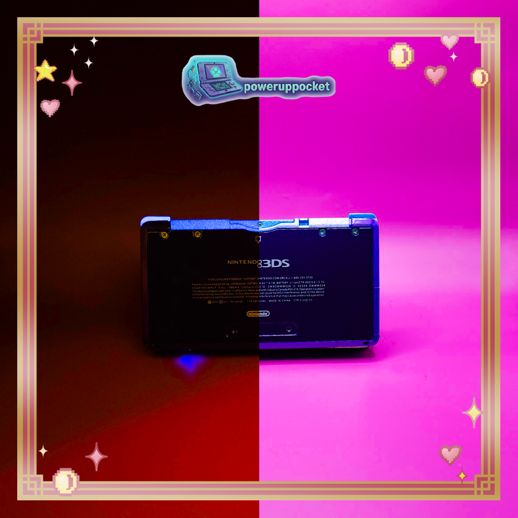 Custom Nintendo 3DS | Original Purple Shell | Blue Glow in the Dark Edition | Region Free