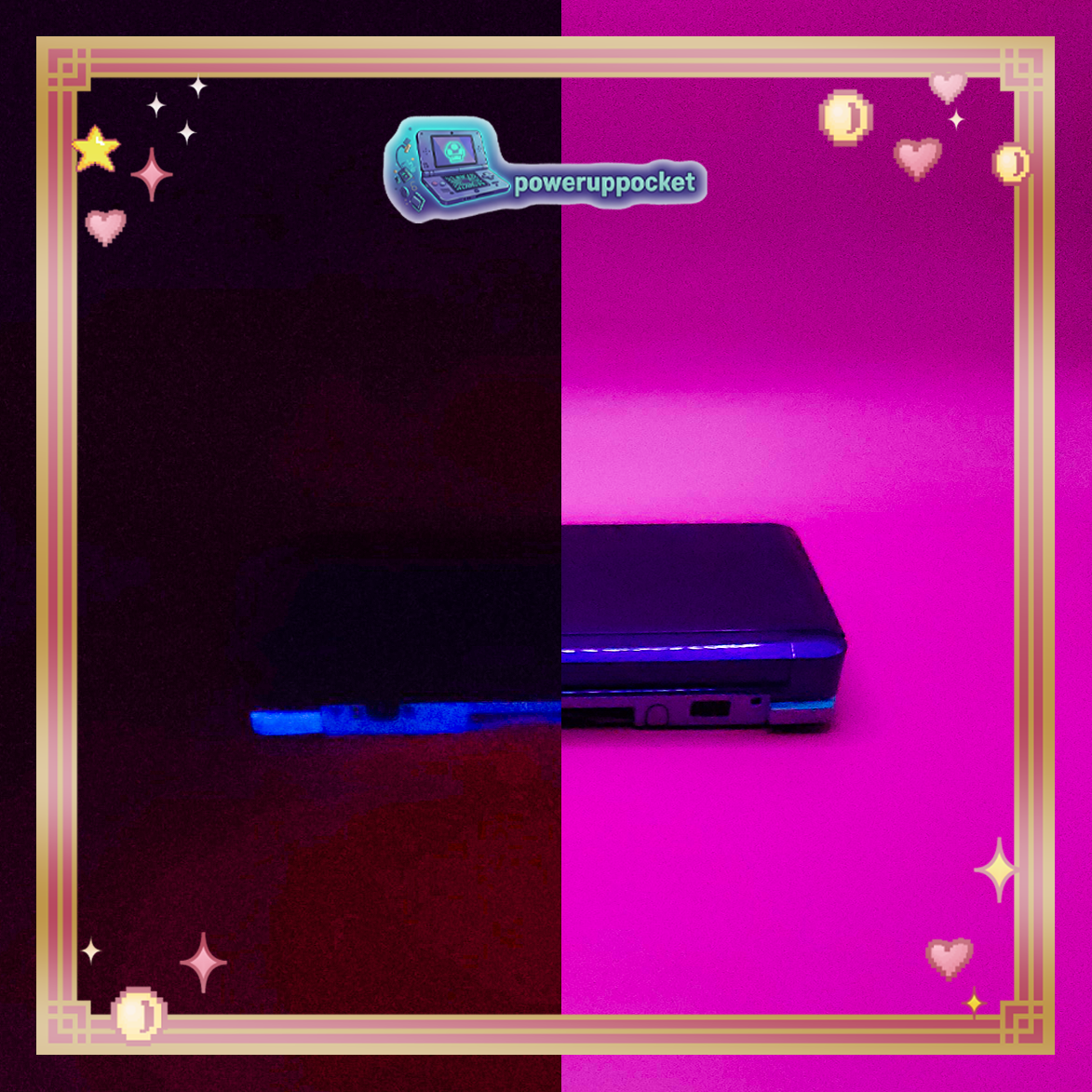 Custom Nintendo 3DS | Original Purple Shell | Blue Glow in the Dark Edition | Region Free
