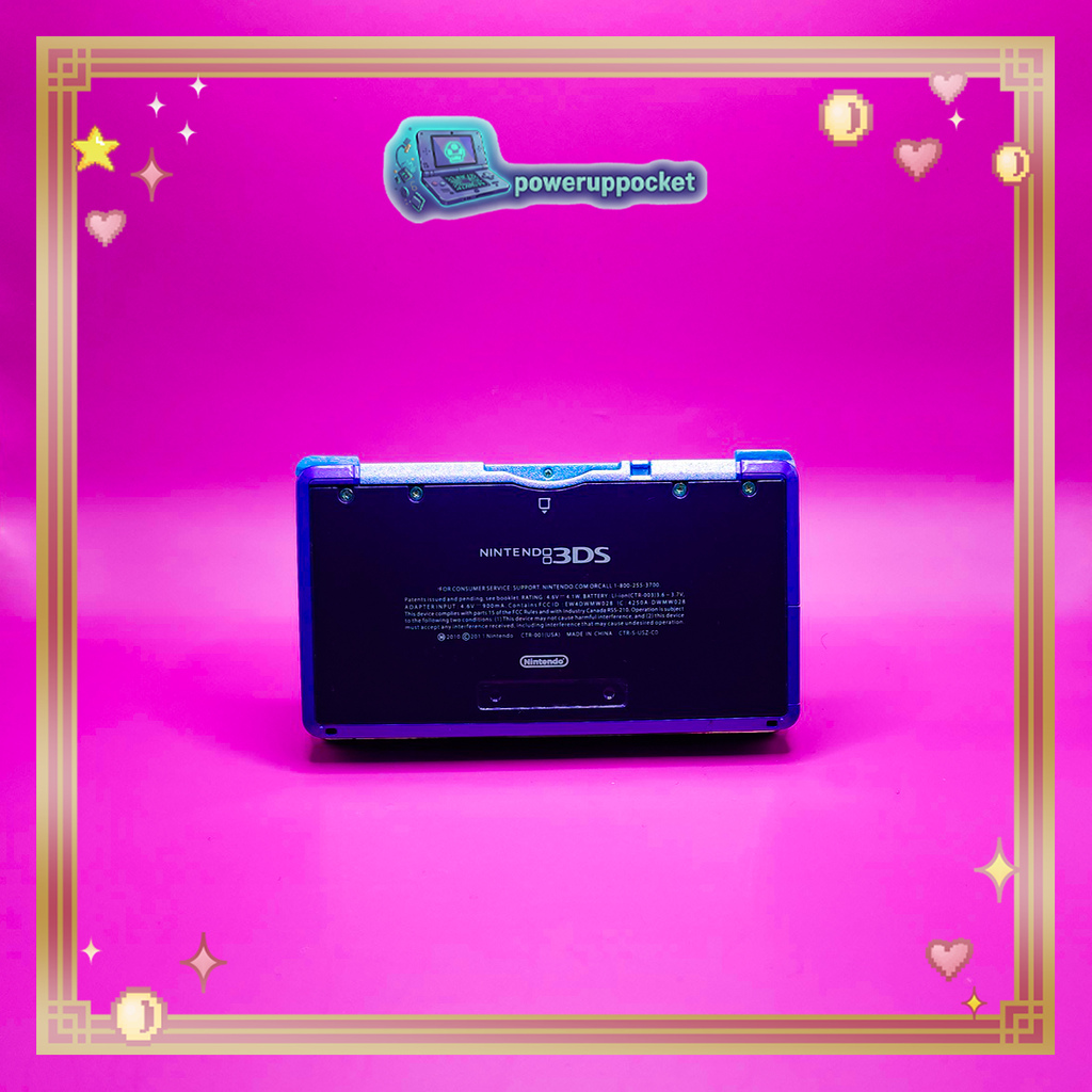 Custom Nintendo 3DS | Original Purple Shell | Blue Glow in the Dark Edition | Region Free