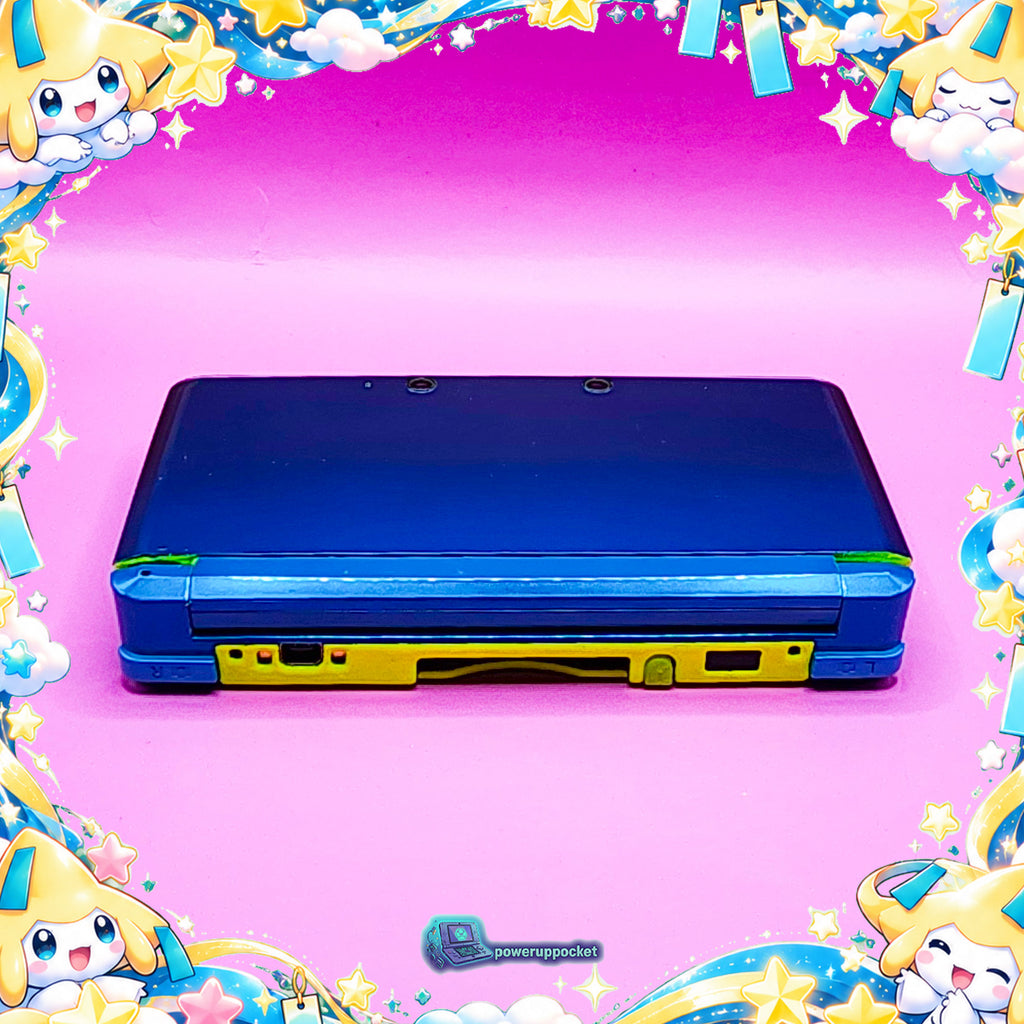 Jirachi Stardust | Custom Nintendo 3DS Aqua + Neon Yellow | Glass Lens