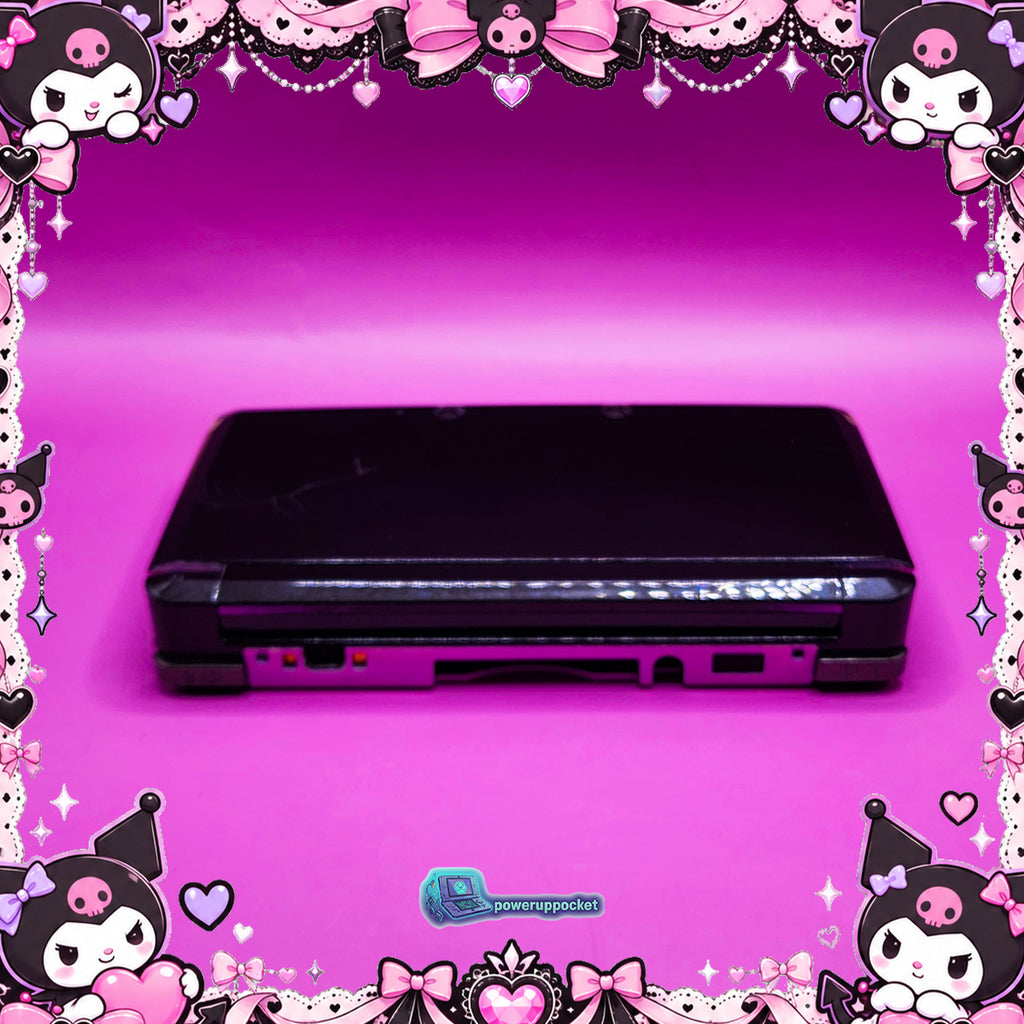 Kuromi Midnight Shimmer | Custom Nintendo 3DS Black + Pink | Glass Lens