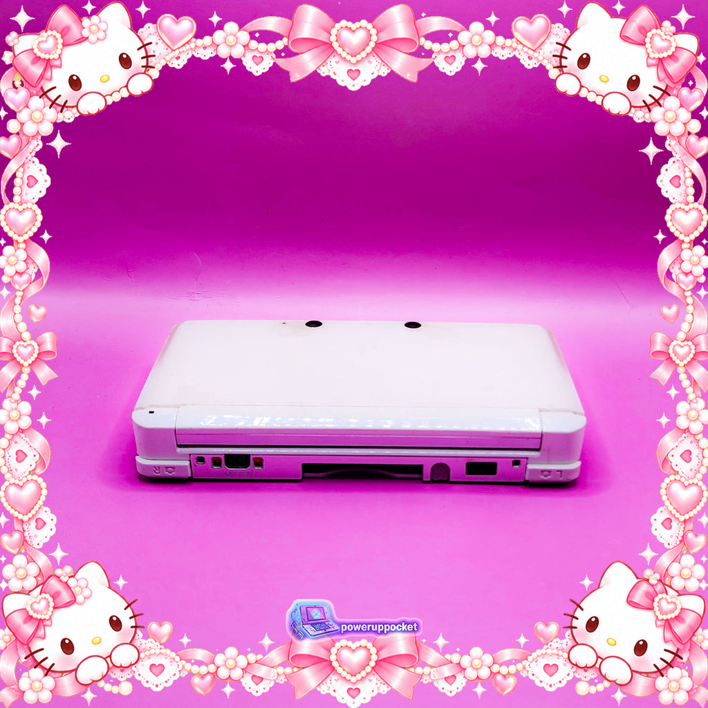 Hello Kitty Pearl Glow | Custom Nintendo 3DS White + Pink | Glass Lens