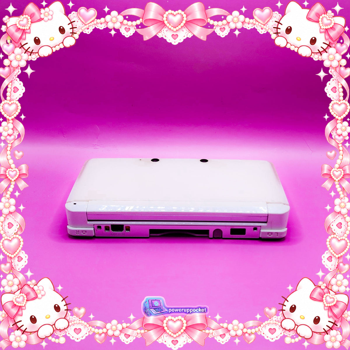 Hello Kitty Pearl Glow | Custom Nintendo 3DS White + Pink | Glass Lens