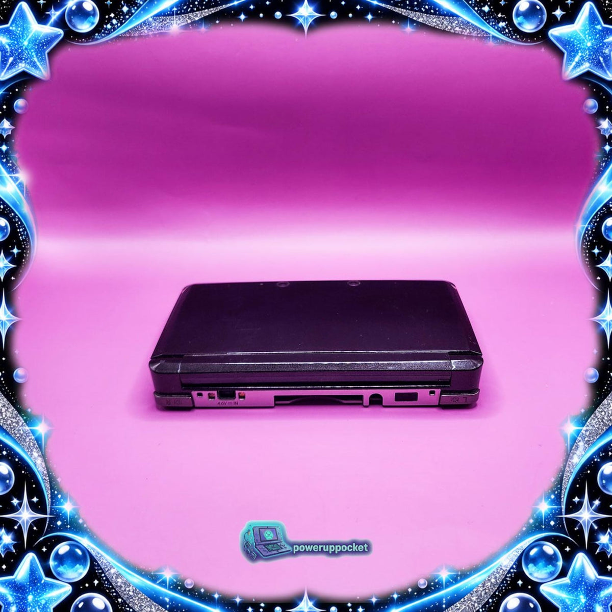 Midnight Sapphire | Custom Nintendo 3DS Black + Blue Glitter Glow