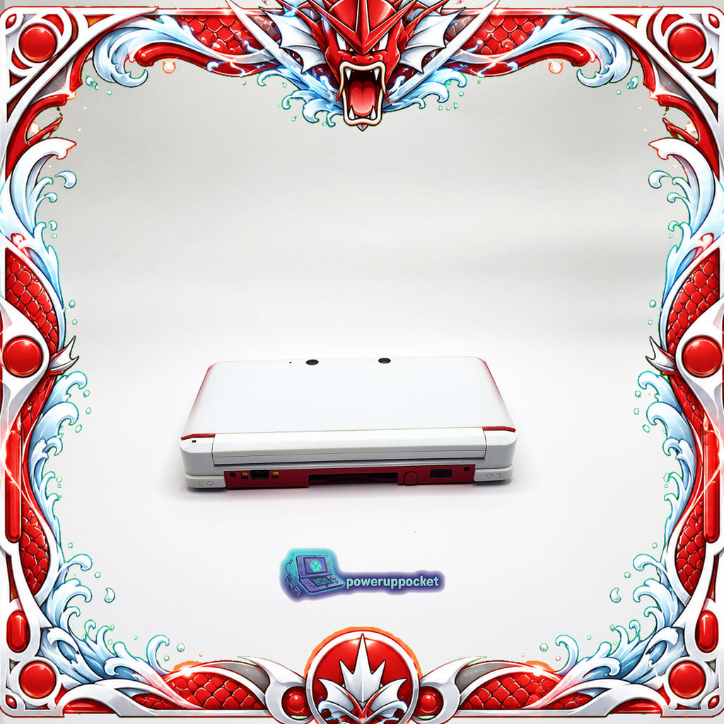 Custom Nintendo 3DS White + Red Glow | Glass Lens | 64GB SD | Charger + Custom Stylus