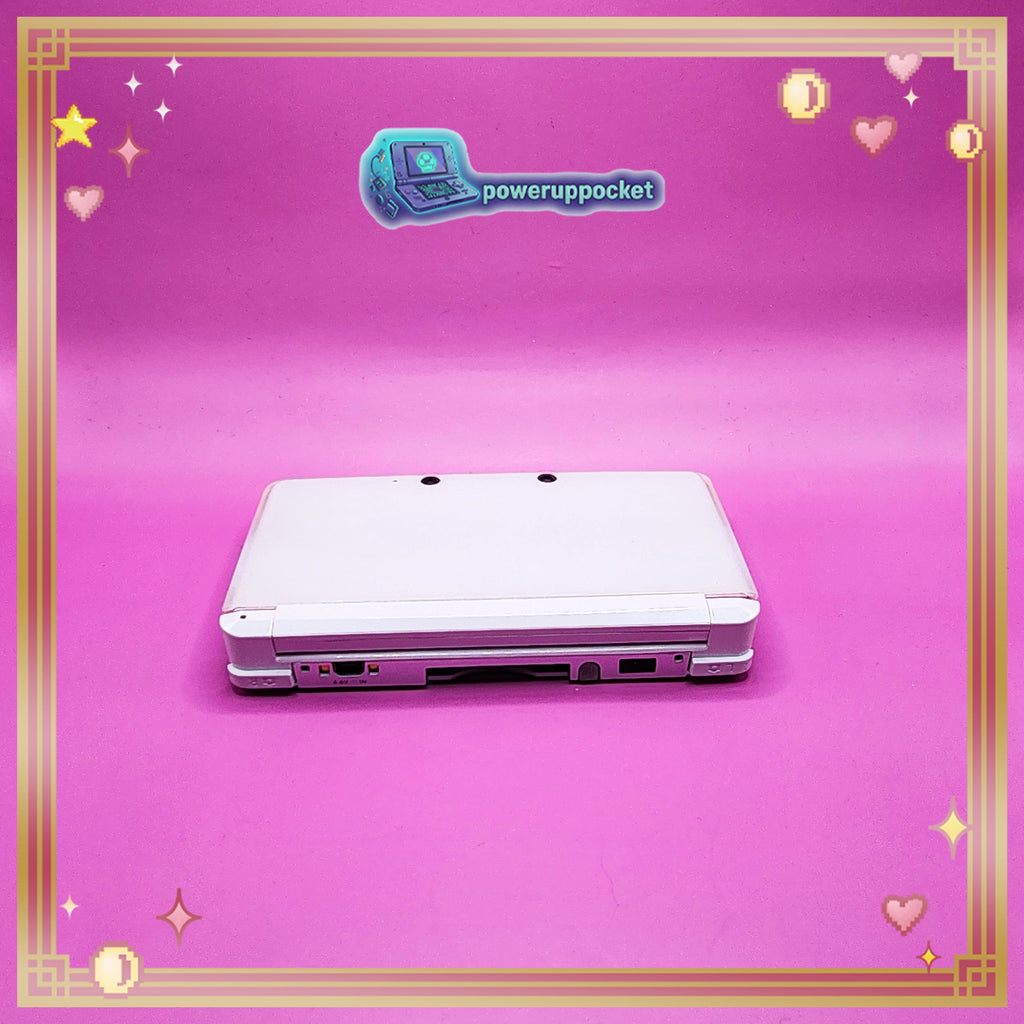 Custom Nintendo 3DS White + Pink Opal Glow | 64GB | Charger + Custom Stylus | Glass Lens