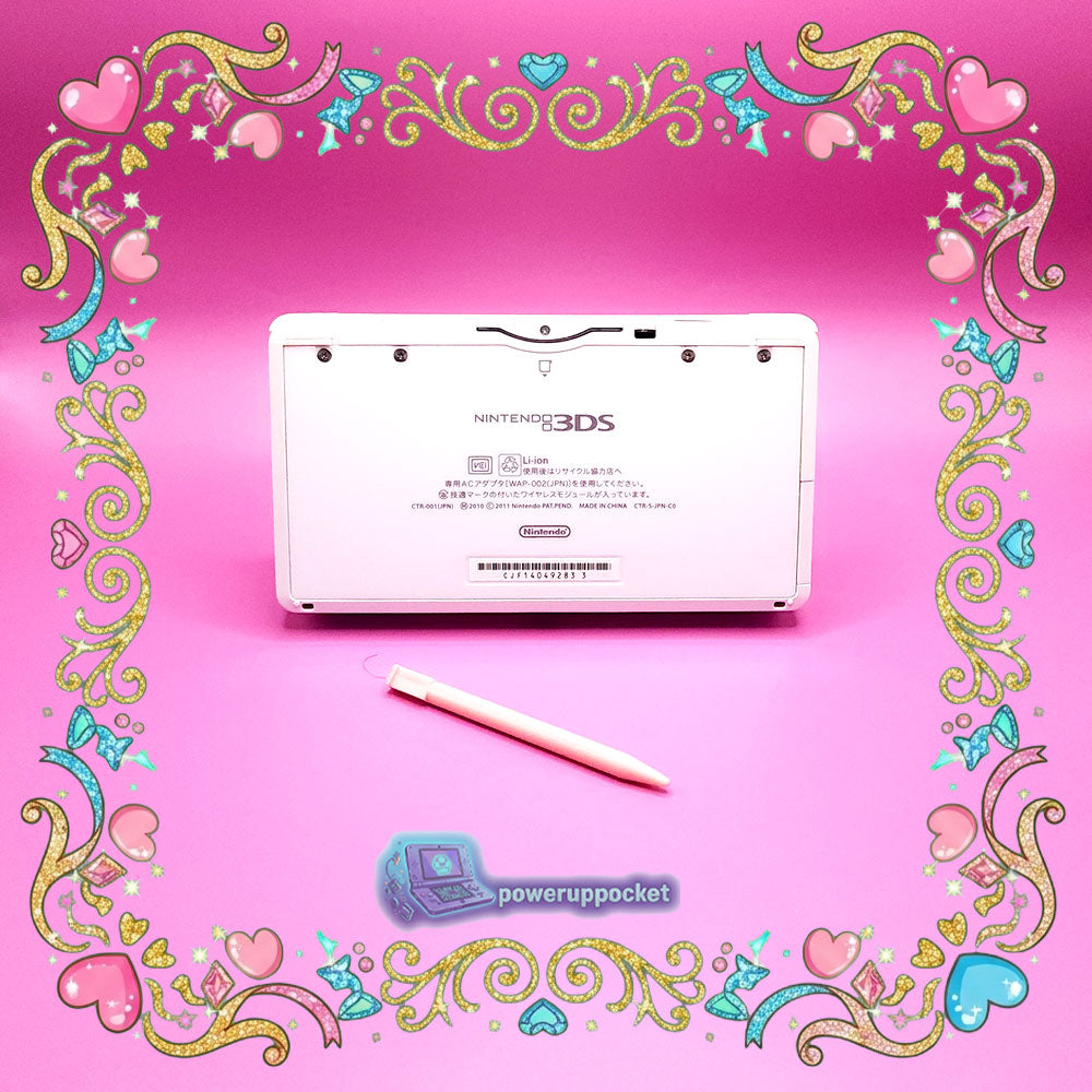 Custom Nintendo 3DS White Pink Glow-in-the-dark
