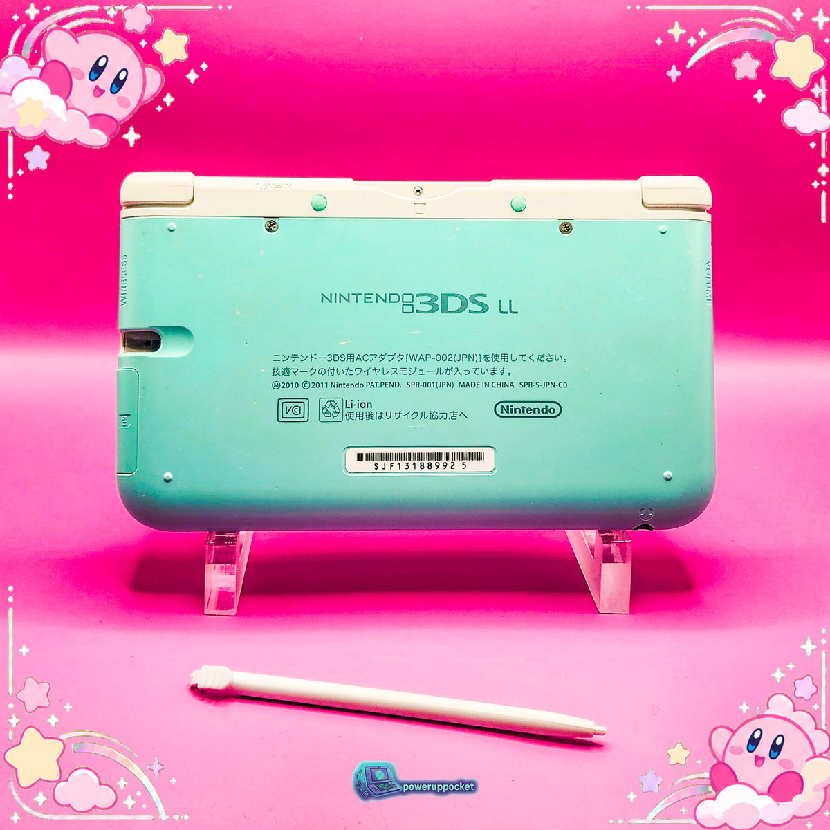 Kirby Mint Dreamland | Custom Nintendo 3DS XL White + Mint Green