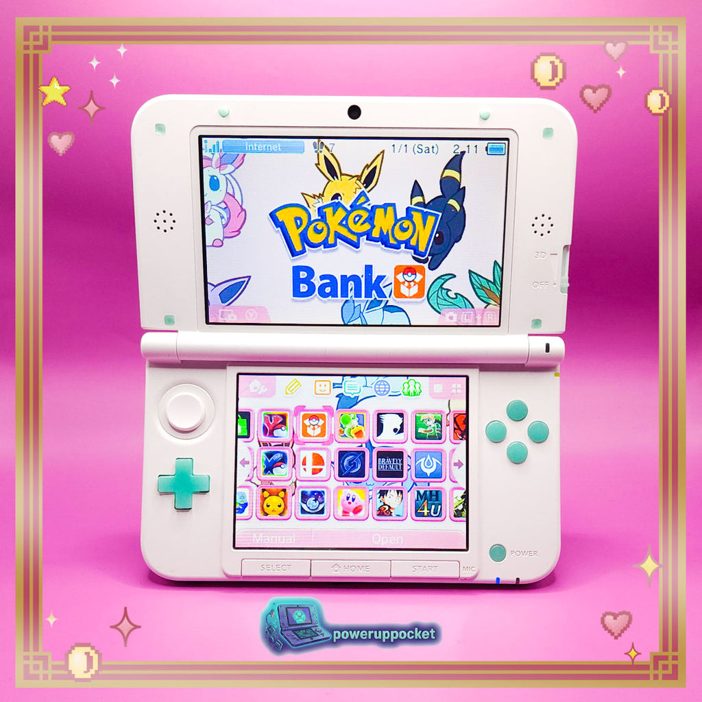 Custom Nintendo 3DS XL White Mint Glow