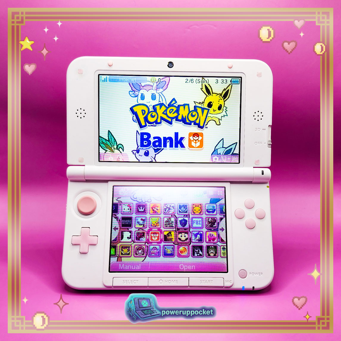 Custom Nintendo 3DS XL White Pink Glow