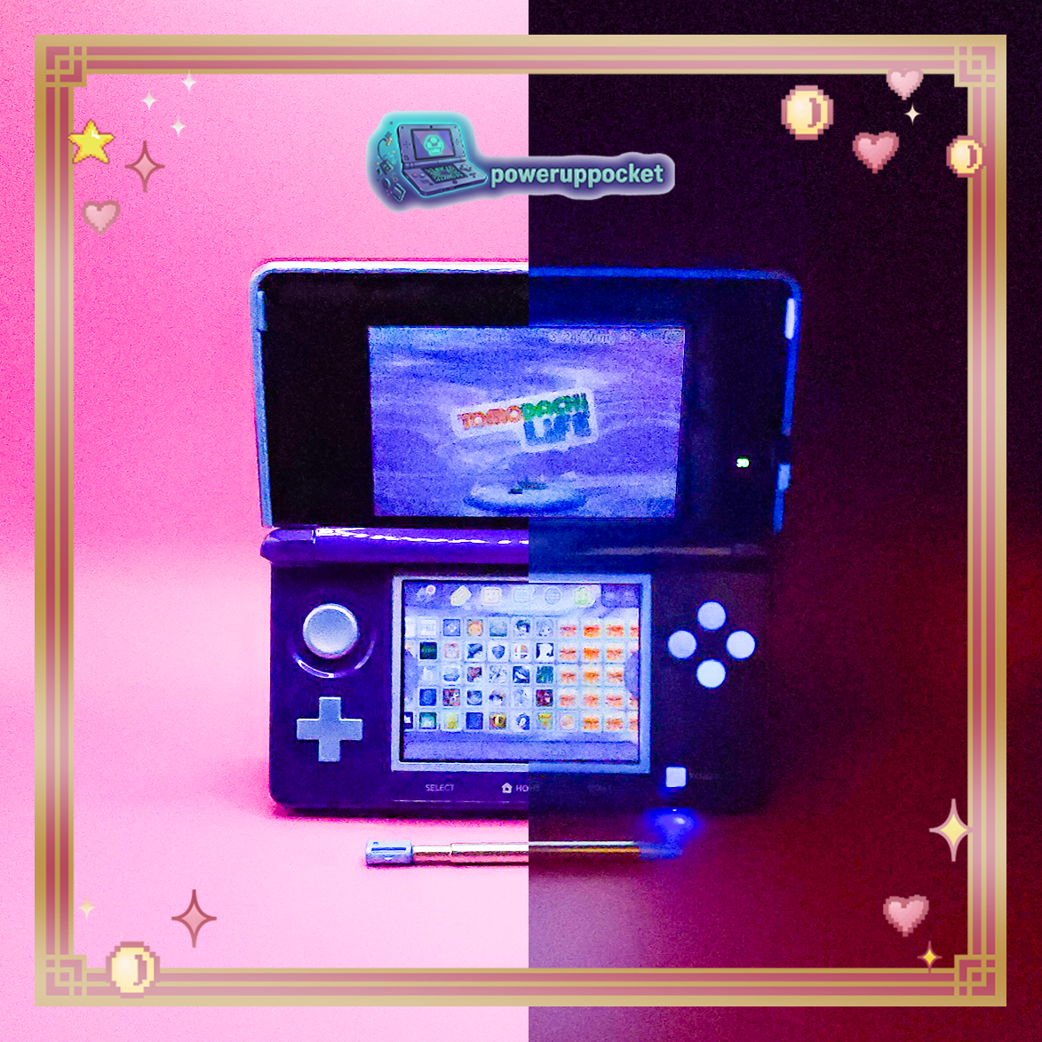Custom Nintendo 3DS | Original Purple Shell | Blue Glow in the Dark Edition | Region Free