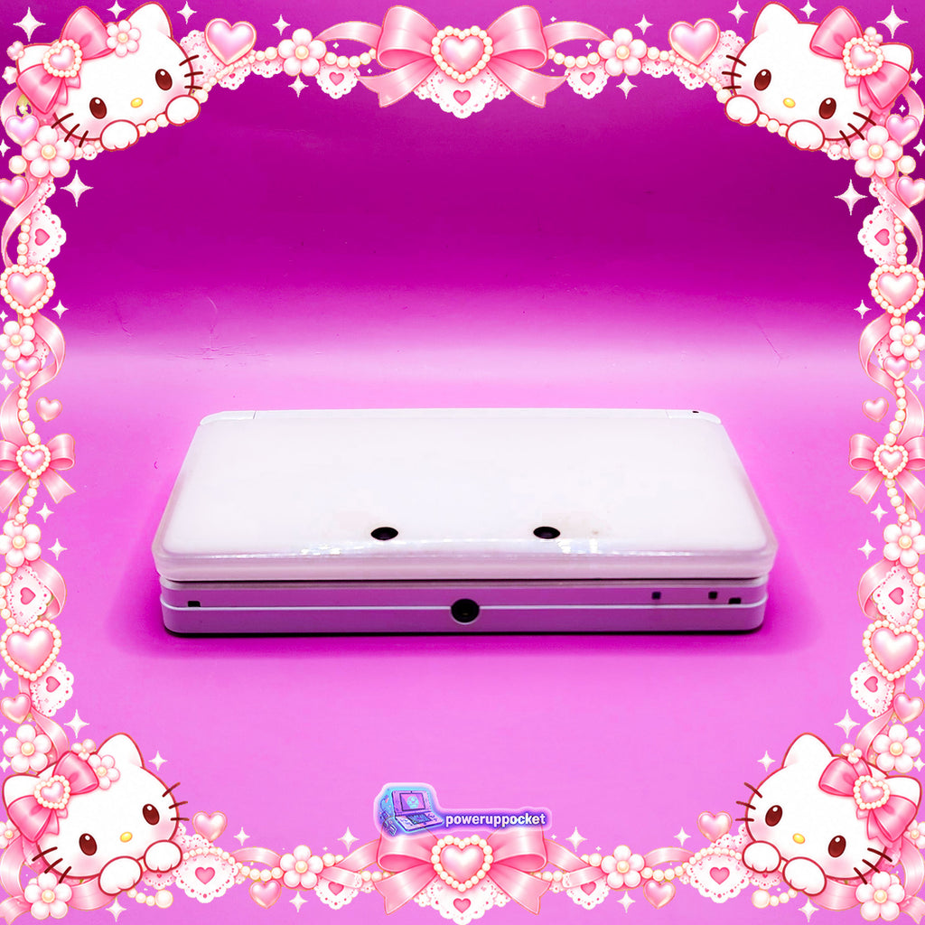 Hello Kitty Pearl Glow | Custom Nintendo 3DS White + Pink | Glass Lens