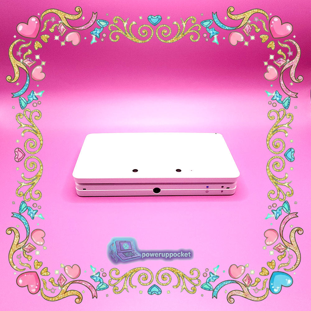 Custom Nintendo 3DS White Pink Glow-in-the-dark