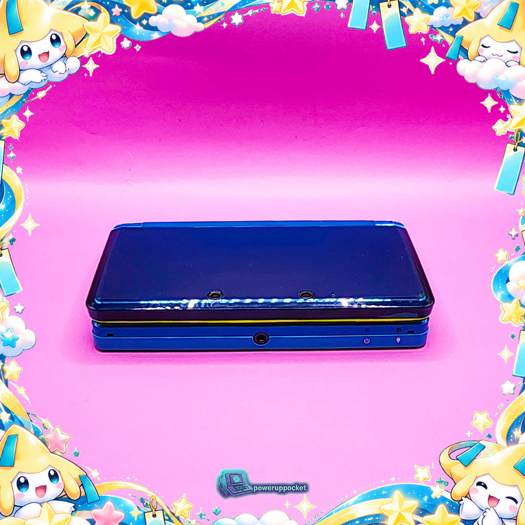 Jirachi Stardust | Custom Nintendo 3DS Aqua + Neon Yellow | Glass Lens