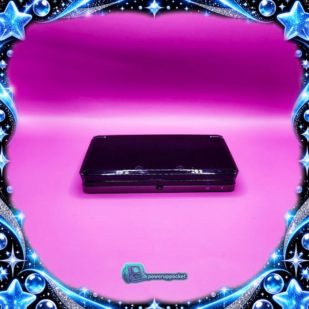 Midnight Sapphire | Custom Nintendo 3DS Black + Blue Glitter Glow