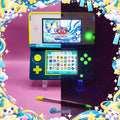 Jirachi Stardust | Custom Nintendo 3DS Aqua + Neon Yellow | Glass Lens