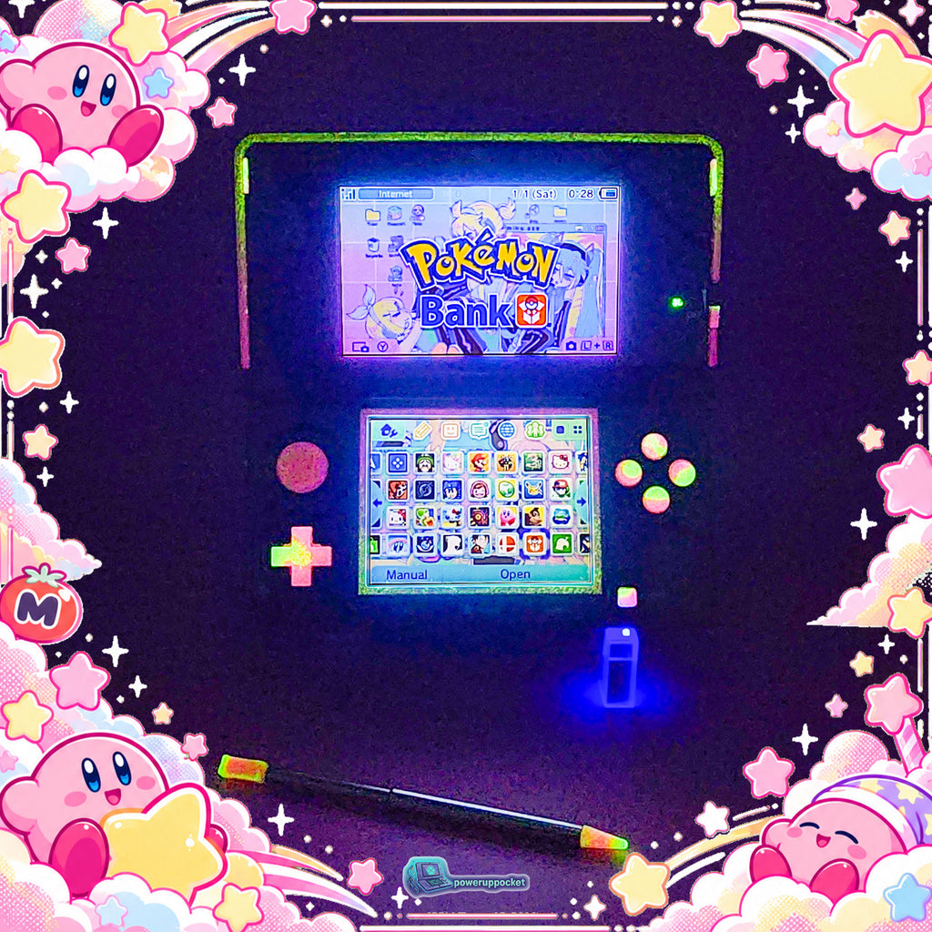 Kirby Star Glow | Custom Nintendo 3DS Black + Pink + Yellow