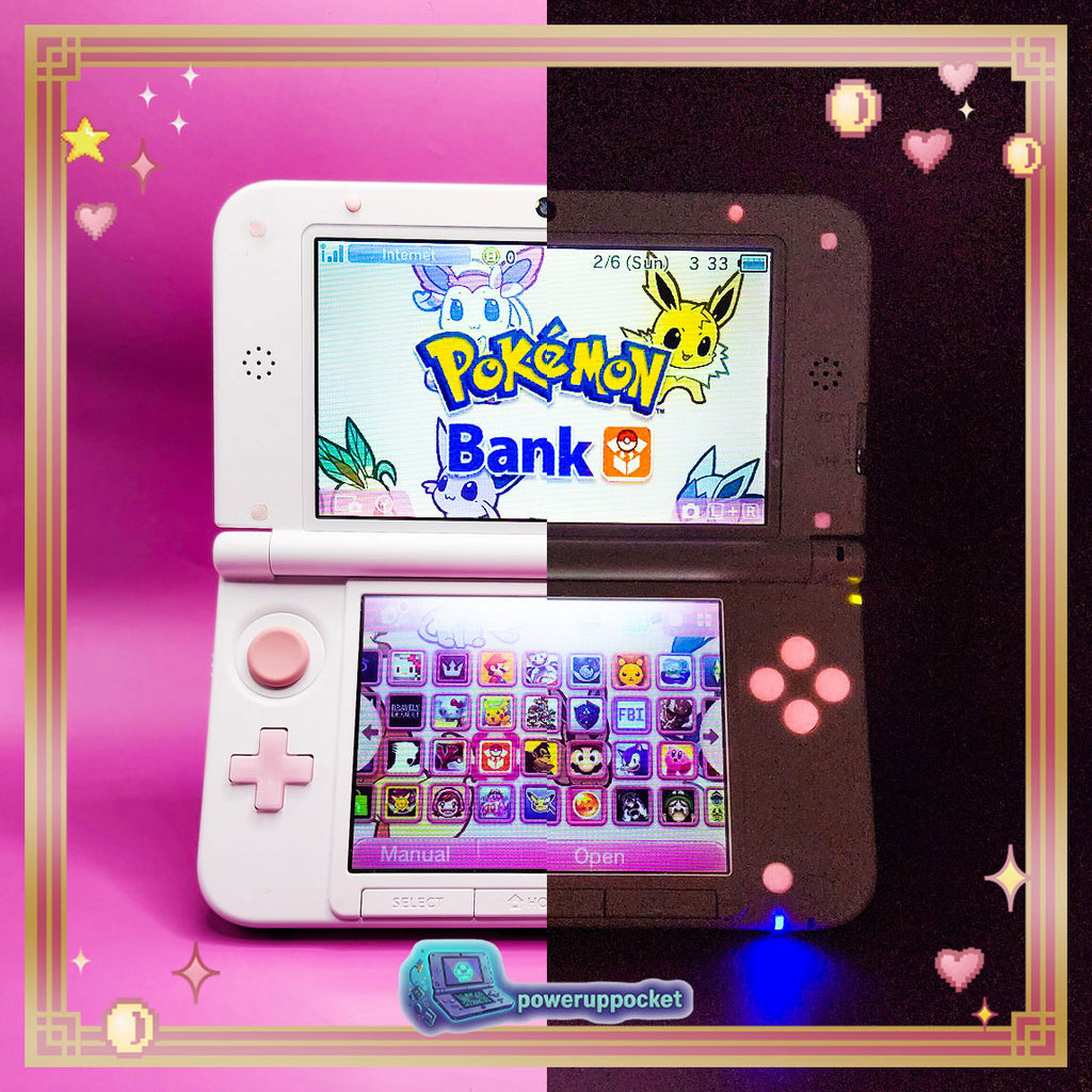 Custom Nintendo 3DS XL White Pink Glow