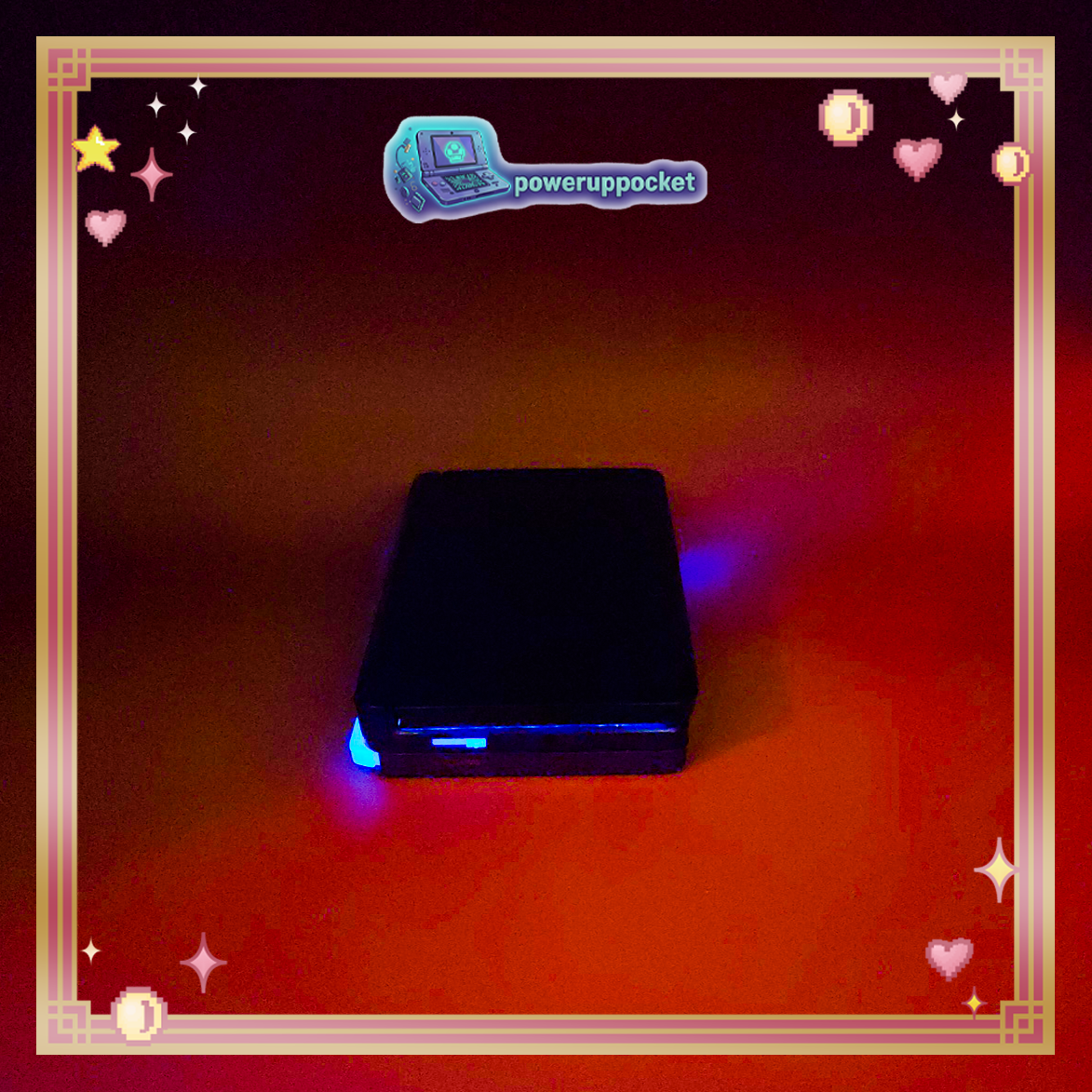 Custom Nintendo 3DS | Original Purple Shell | Blue Glow in the Dark Edition | Region Free