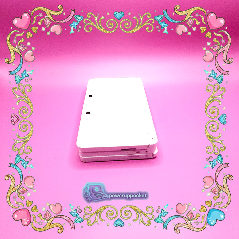Custom Nintendo 3DS White Pink Glow-in-the-dark