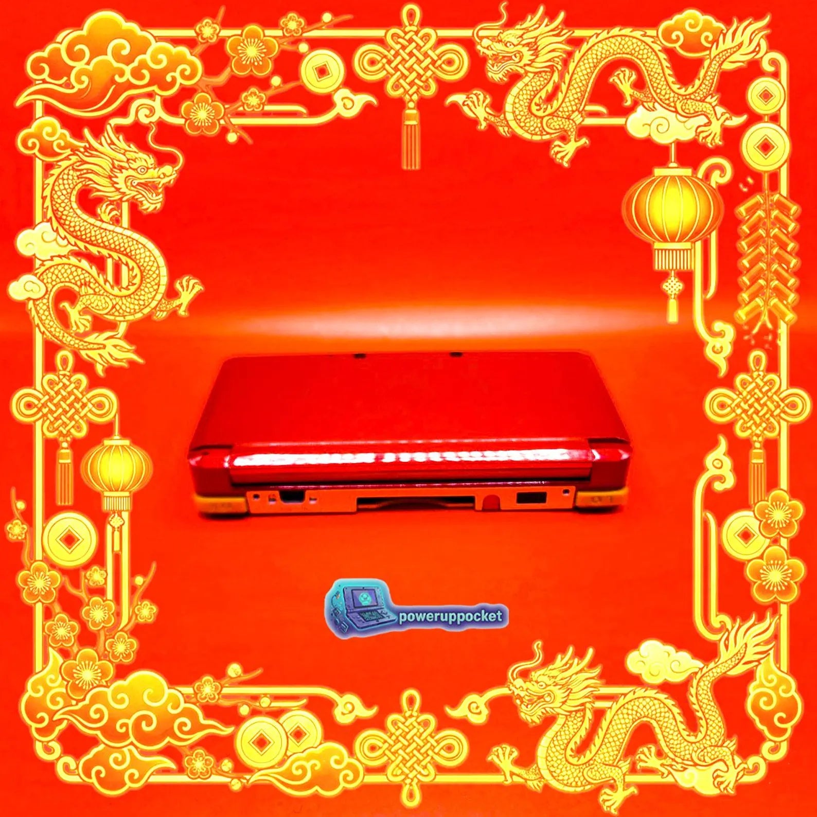 Custom Nintendo 3DS Red Gold Lunar New Year Glow