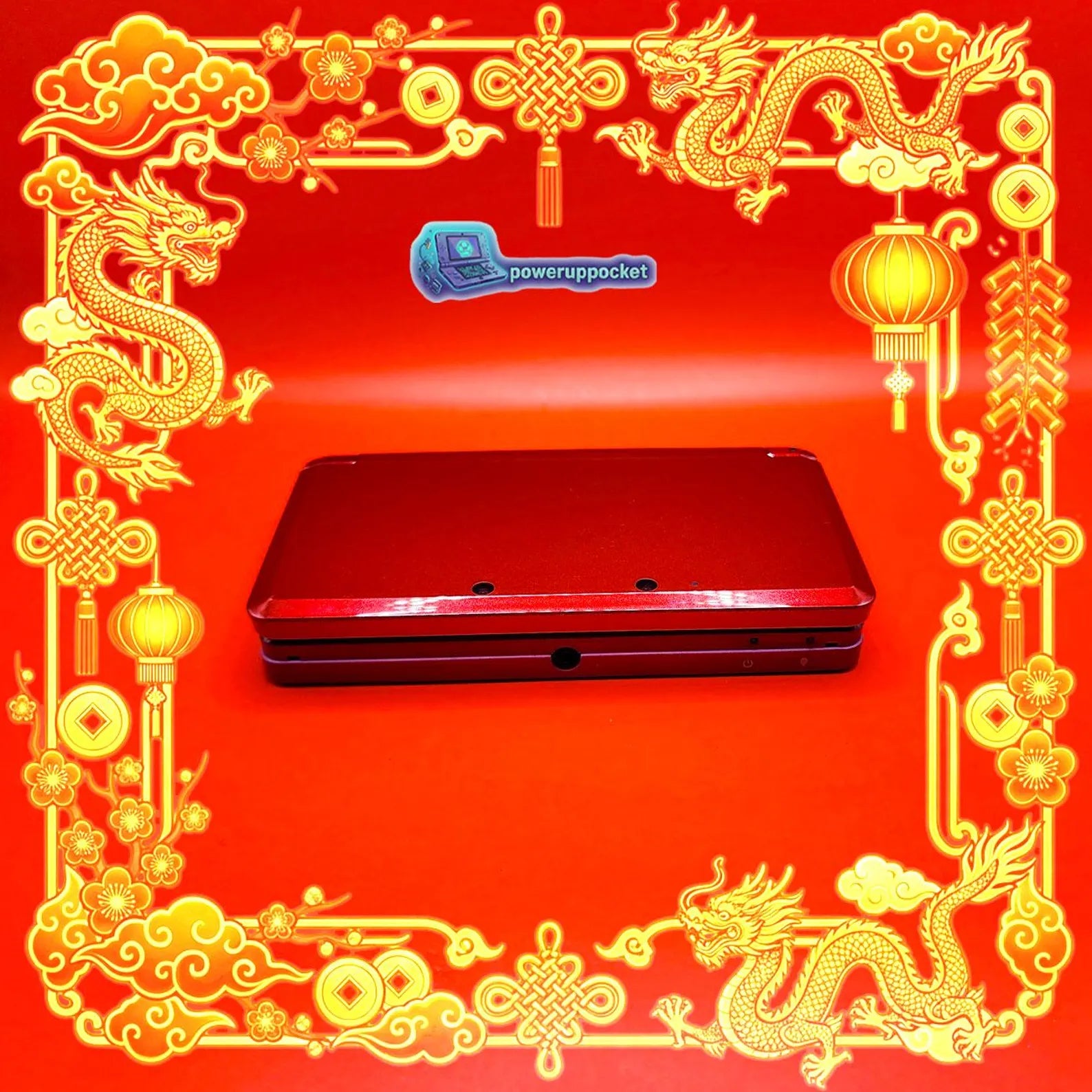 Custom Nintendo 3DS Red Gold Lunar New Year Glow