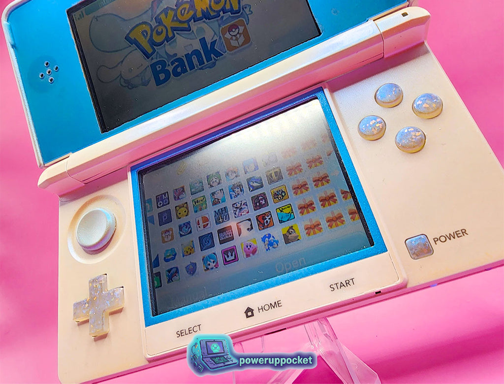 Custom Nintendo 3DS Prototype | White + Blue Pearlescent Glow | New Screens | Region Free