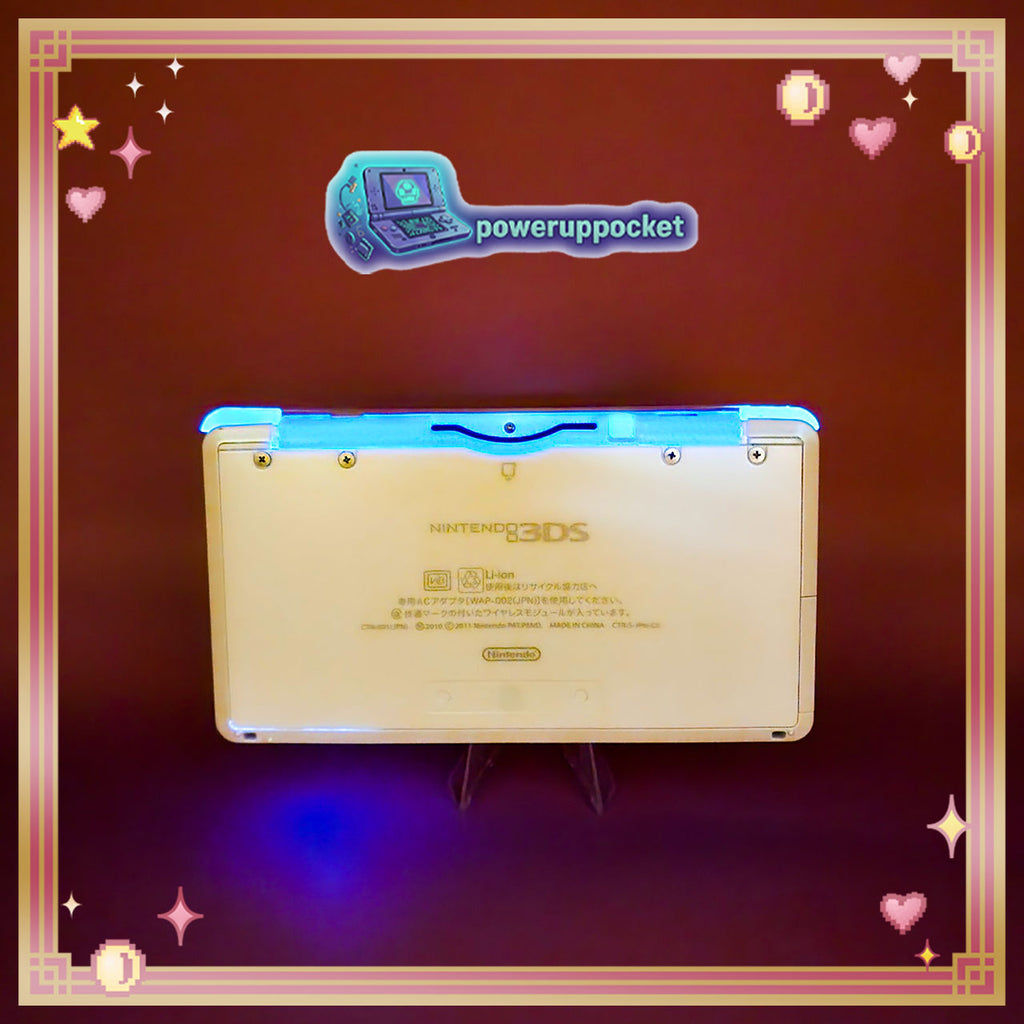 Custom Nintendo 3DS Prototype | White + Blue Pearlescent Glow | New Screens | Region Free