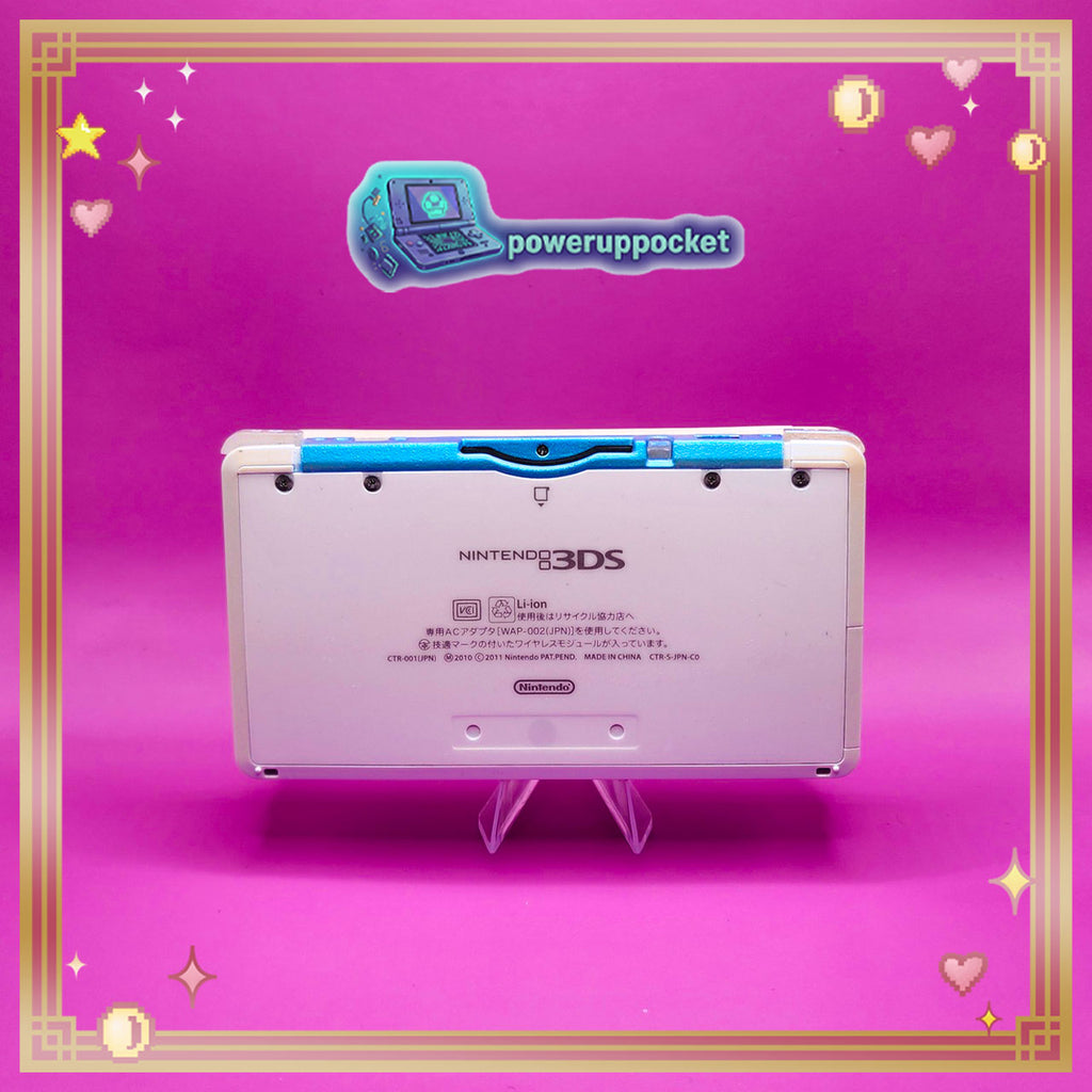 Custom Nintendo 3DS Prototype | White + Blue Pearlescent Glow | New Screens | Region Free