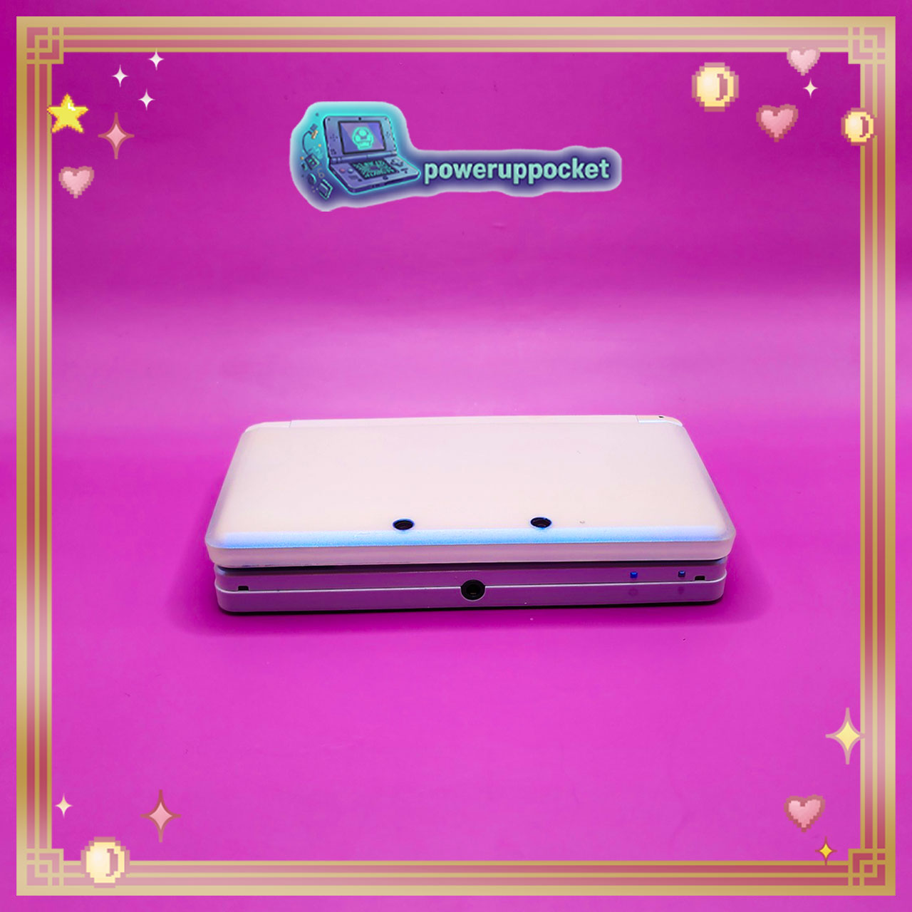 Custom Nintendo 3DS Prototype | White + Blue Pearlescent Glow | New Screens | Region Free