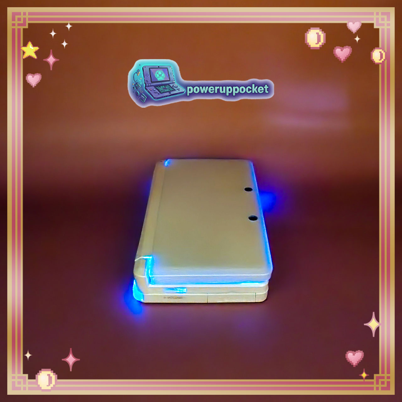 Custom Nintendo 3DS Prototype | White + Blue Pearlescent Glow | New Screens | Region Free