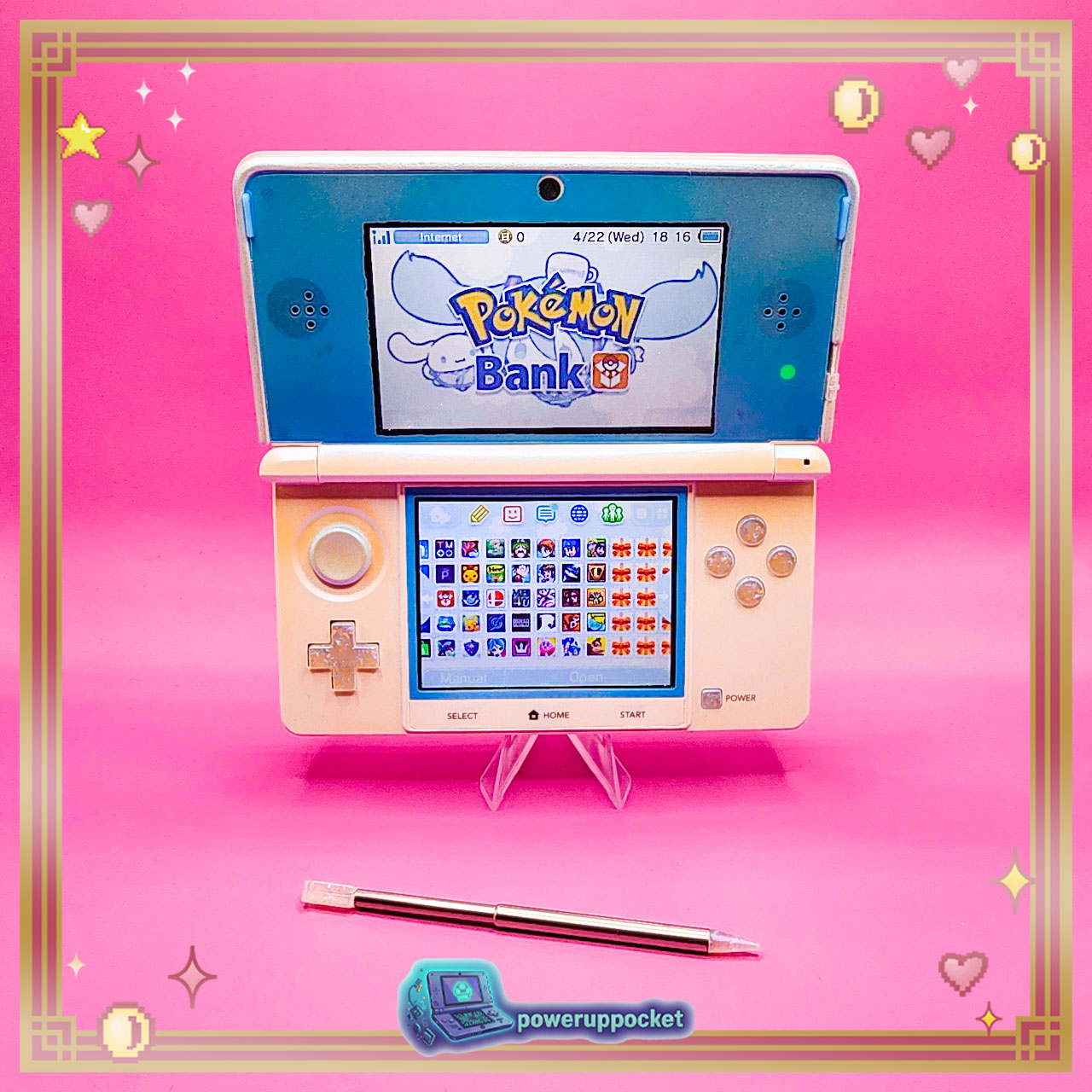 Custom Nintendo 3DS Prototype | White + Blue Pearlescent Glow | New Screens | Region Free
