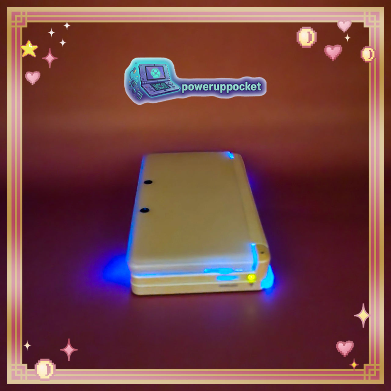 Custom Nintendo 3DS Prototype | White + Blue Pearlescent Glow | New Screens | Region Free