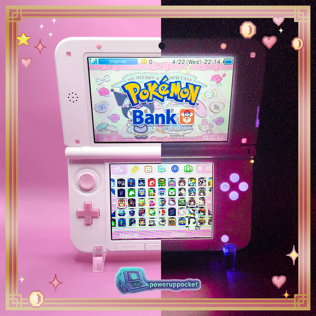 Custom Nintendo 3DS XL | Pink Glow Prototype | Region Free | 128GB SD | Charger