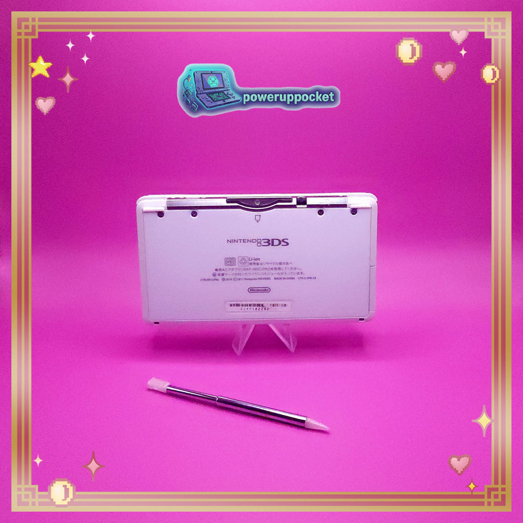 Custom Nintendo 3DS | Pink Pearl Glow Buttons | Glass Lens | Region Free | Charger + Stylus