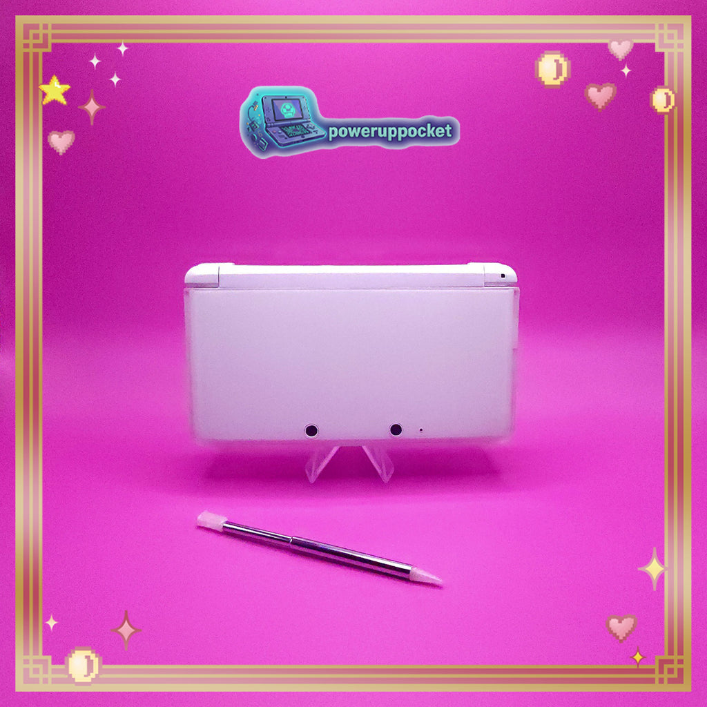 Custom Nintendo 3DS | Pink Pearl Glow Buttons | Glass Lens | Region Free | Charger + Stylus