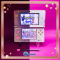 Custom Nintendo 3DS | Pink Pearl Glow Buttons | Glass Lens | Region Free | Charger + Stylus