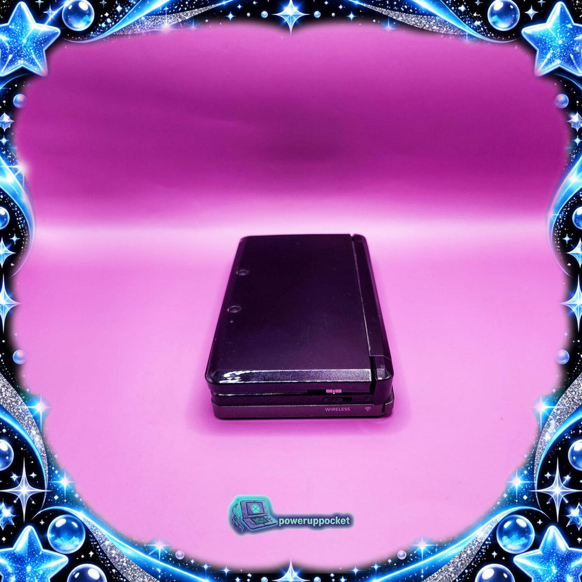 Midnight Sapphire | Custom Nintendo 3DS Black + Blue Glitter Glow