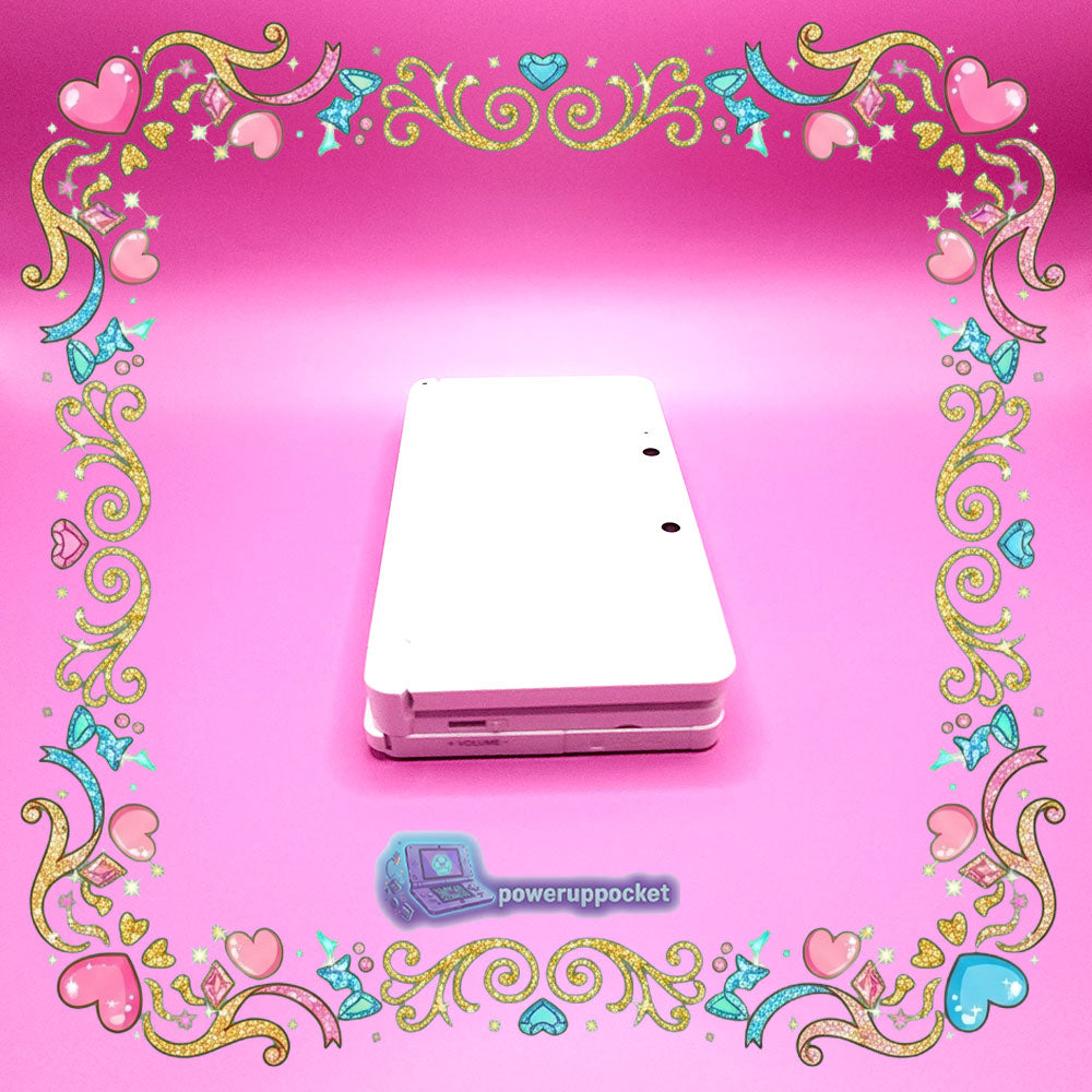 Custom Nintendo 3DS White Pink Glow-in-the-dark