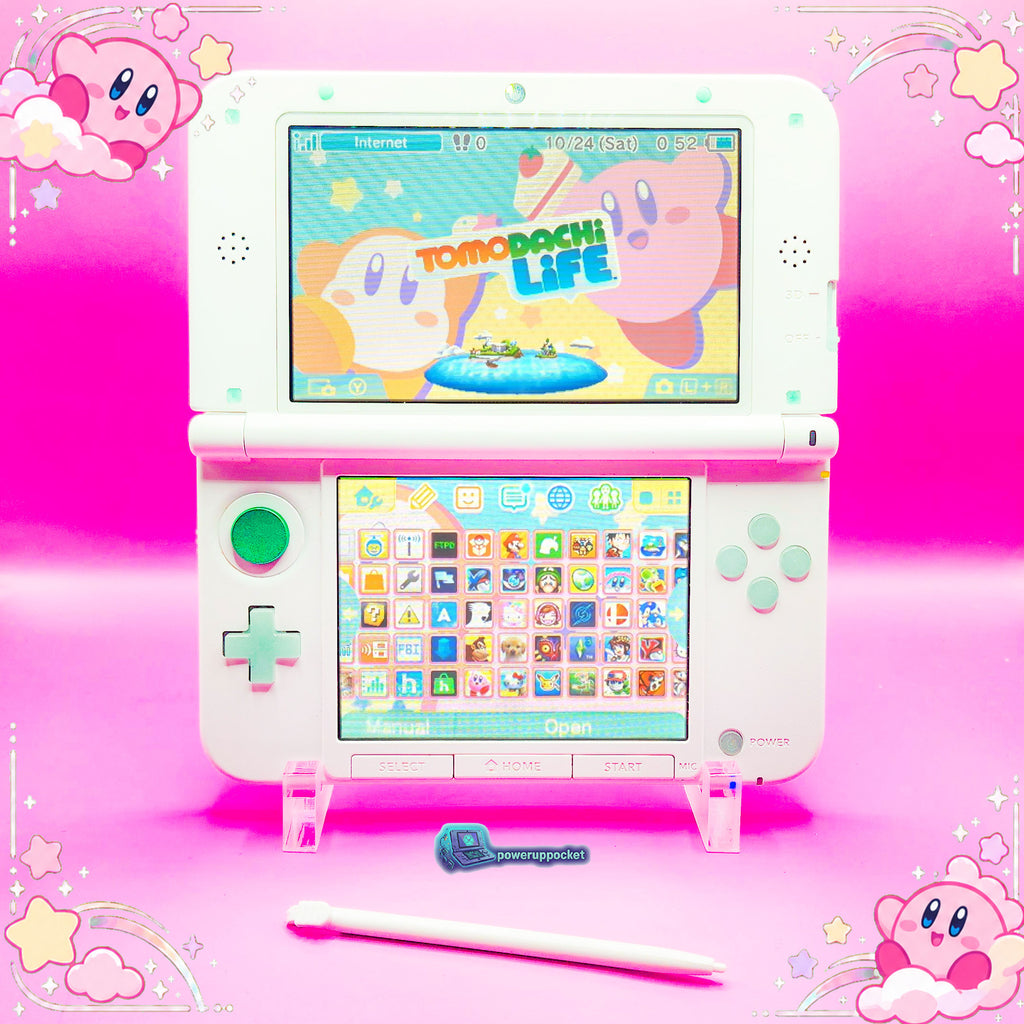 Kirby Mint Dreamland | Custom Nintendo 3DS XL White + Mint Green