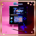 Custom Nintendo 3DS Black + Blue Opal Glow | 64GB SD | Charger + Custom Stylus | Glass Lens