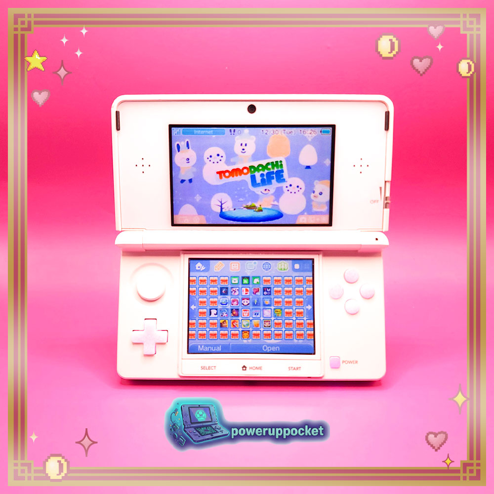 Custom Nintendo 3DS Pure White Pearlescent Pink