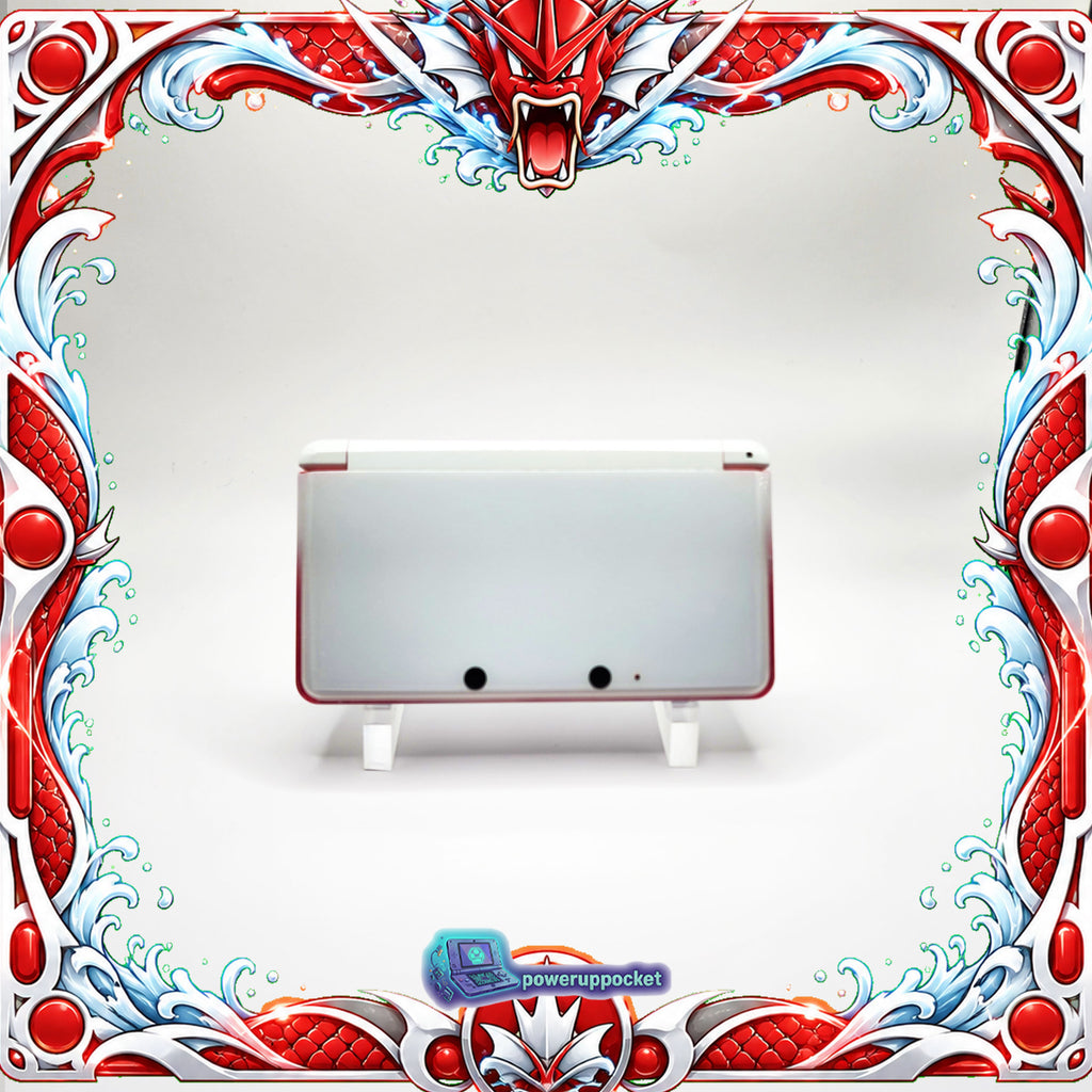 Custom Nintendo 3DS White + Red Glow | Glass Lens | 64GB SD | Charger + Custom Stylus