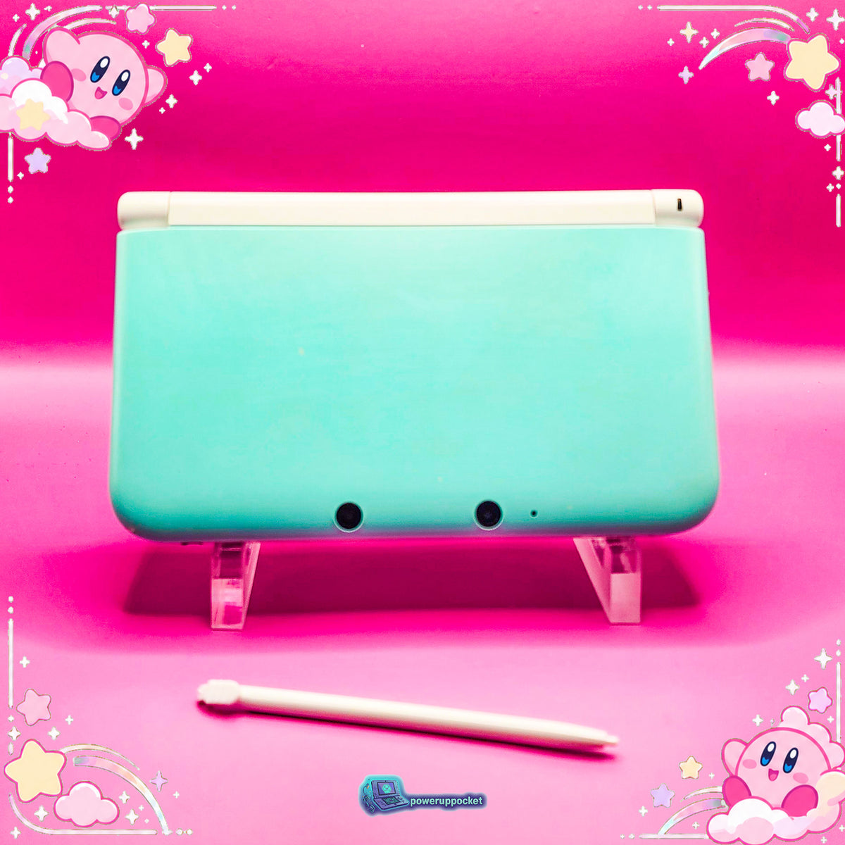 Kirby Mint Dreamland | Custom Nintendo 3DS XL White + Mint Green