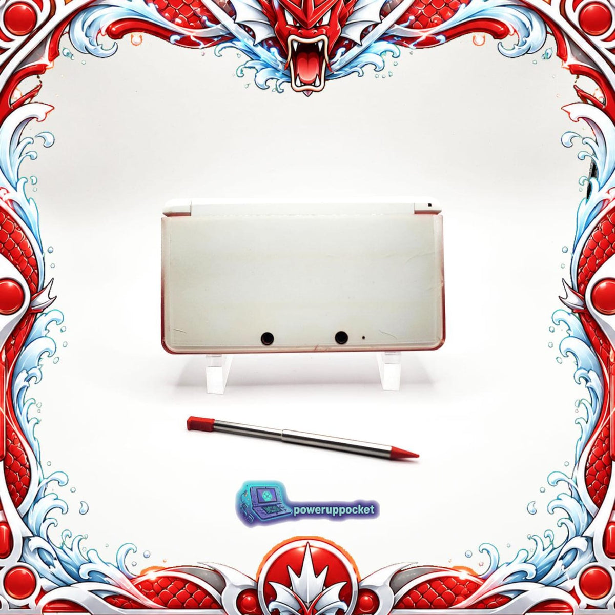 Crimson Current | Custom Nintendo 3DS White + Red Glow