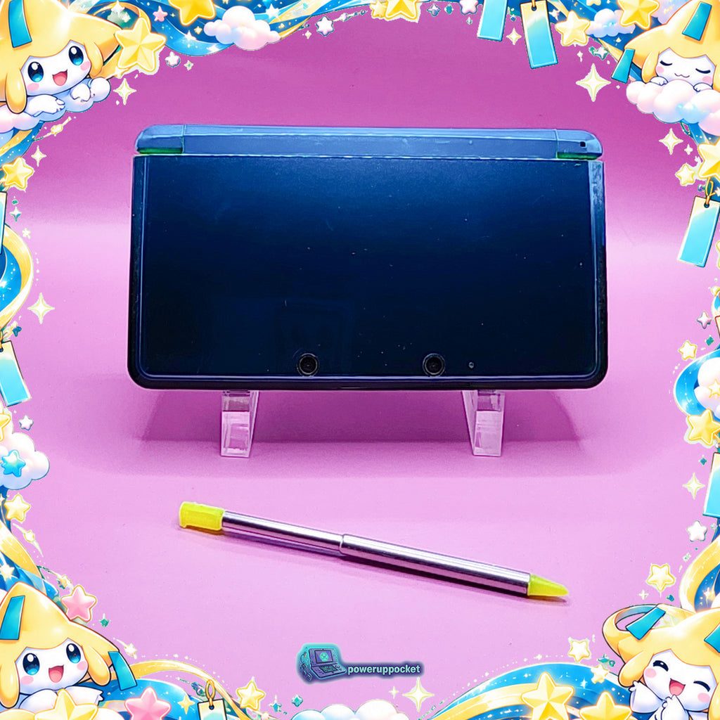 Jirachi Stardust | Custom Nintendo 3DS Aqua + Neon Yellow | Glass Lens