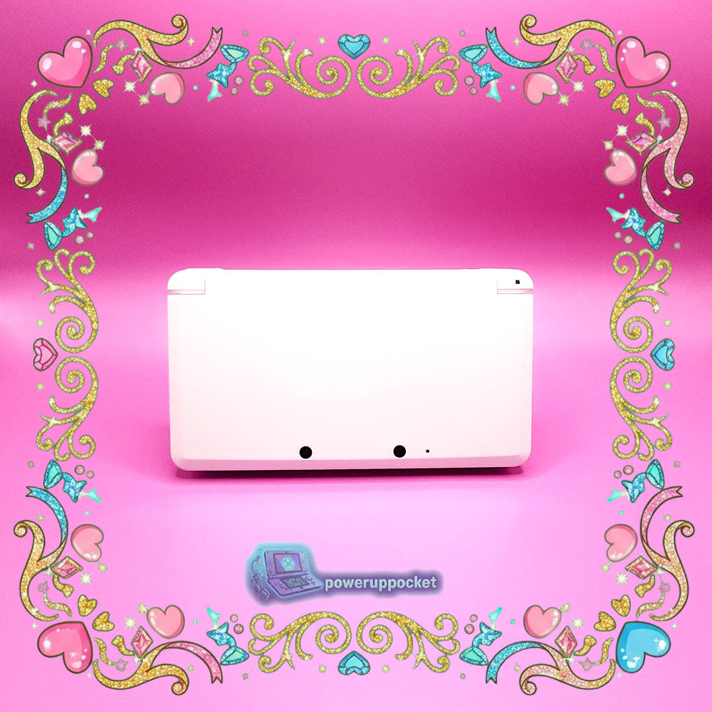 Custom Nintendo 3DS White Pink Glow-in-the-dark